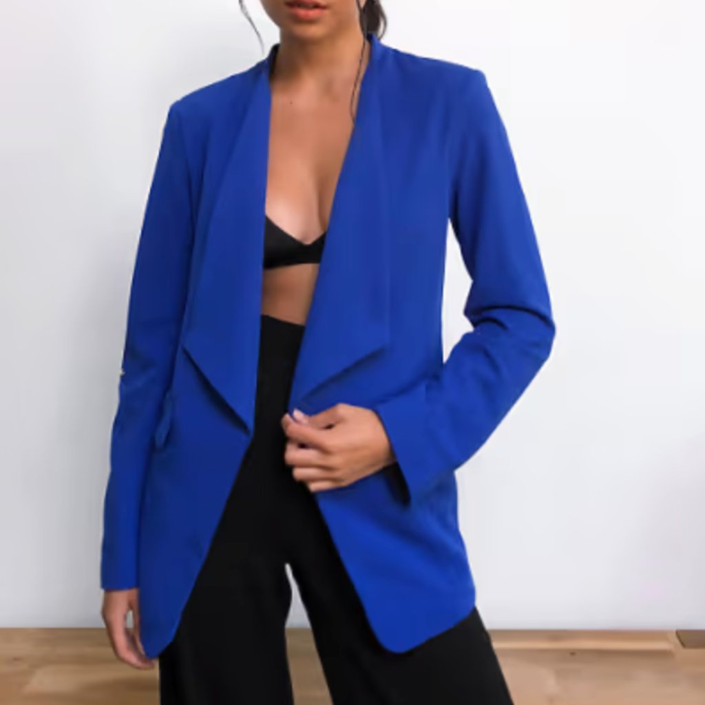 Vila Soft Collar Blazer In Royal Blue, Gold Hardware - Size M, 6-8